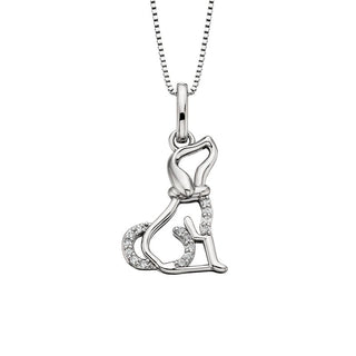 White Topaz Dog Necklace