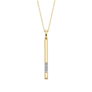10k Yellow Gold Diamond Stick Pendant