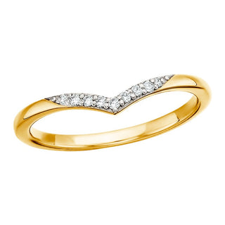 10k Yellow Gold Diamond V Nesting Band