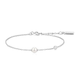 Sterling Silver Shell Pearl & Bezel-Set Sparkle Bracelet