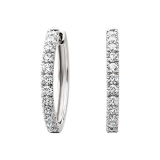 14K White Gold 1/4ct Diamond Hoop Earrings