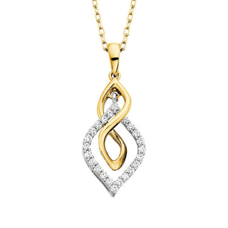 10K Two Toned Diamond Twist Necklace