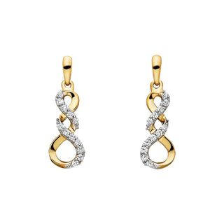 10k Yellow Gold Diamond Twist Earrings
