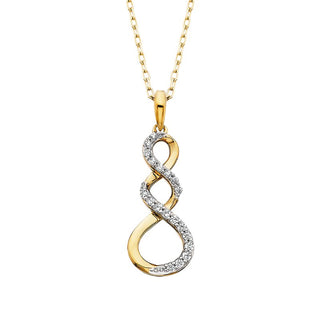 10k Yellow Gold Triple Twist Diamond Pendant
