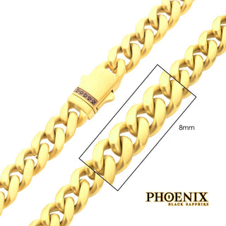 8mm 18K Gold IP Stainless Steel Miami Cuban Chain