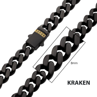 8mm Black IP Miami Cuban Chain