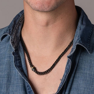 8mm Black IP Miami Cuban Chain