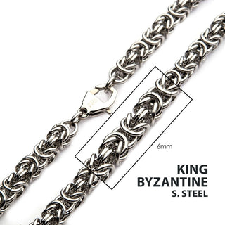 6mm Stainless King Byzantine Chain 20"