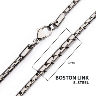 3mm Stainless Steel Boston Link Chain