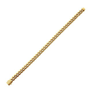 8mm 18K Gold IP CZ Miami Cuban Chain Bracelet