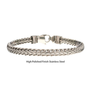 High Polished Stainless Steel Double Diamond Cut Spiga Chain Bracelet