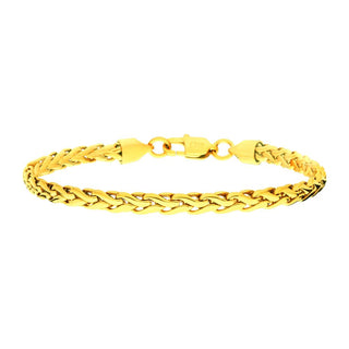 5mm 18K Gold IP Stainless Steel Spiga Chain Bracelet