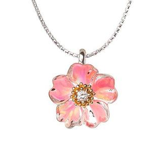 Sterling Silver and 14K Yellow Gold Cherry Blossom Pendant