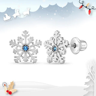 Sterling Silver Winter Snowflake Earrings