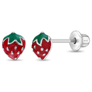 Sterling Silver Strawberry Earrings