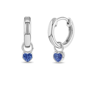 Sterling Silver December Birthstone Huggie Hoops