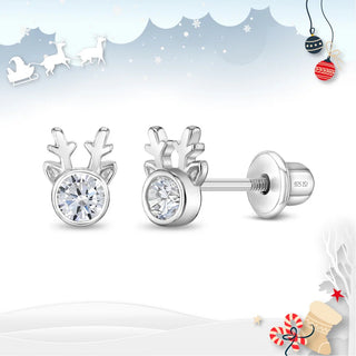 Sterling Silver Reindeer Earrings