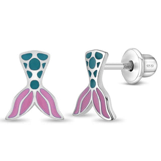 Sterling Silver Mermaid Tail Earrings