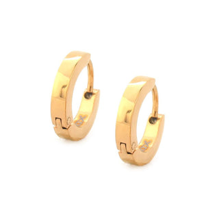 Gold IP Plain Huggies Earrings