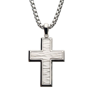 Matte Stainless Steel Cross Necklace