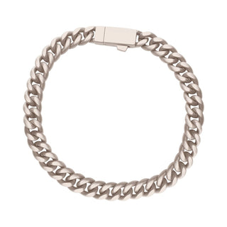 8mm Titanium Flat Clasp Miami Cuban Bracelet