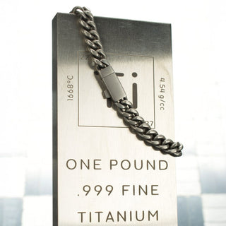 8mm Titanium Flat Clasp Miami Cuban Bracelet