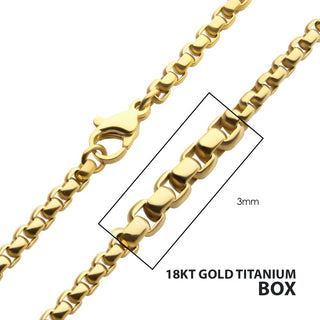 18K Gold IP 22" Titanium Box Chain