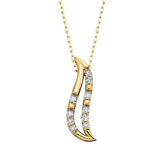 14K Diamond Leaf Necklace